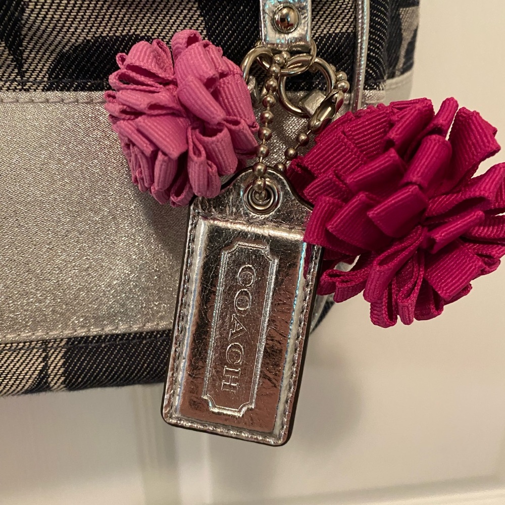 Coach Poppy Signature Denim/Silver Backpack - Picture 6 of 11